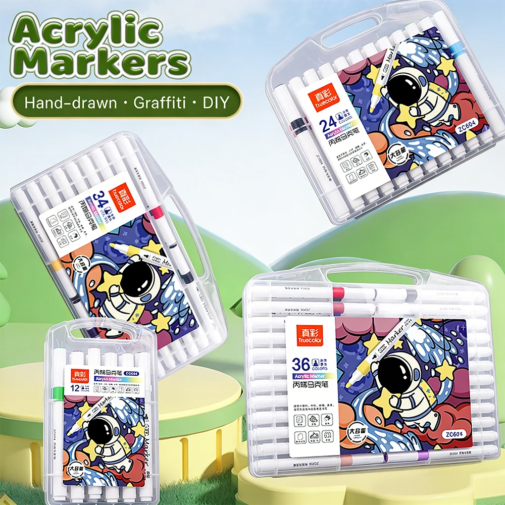 

36 Colors No Shake Acrylic Paint Markers Large Ink Capacity Waterproof Quick Dry Fade Resistant Portable Set For Artists DIY Cra