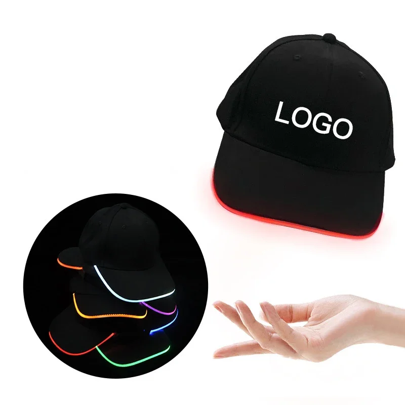 

Unisex LED Flashing Baseball Caps Custom Hip-Hop Club Party Hat Plain Blank Snapback Sun Hats for Outdoor Sports Festival