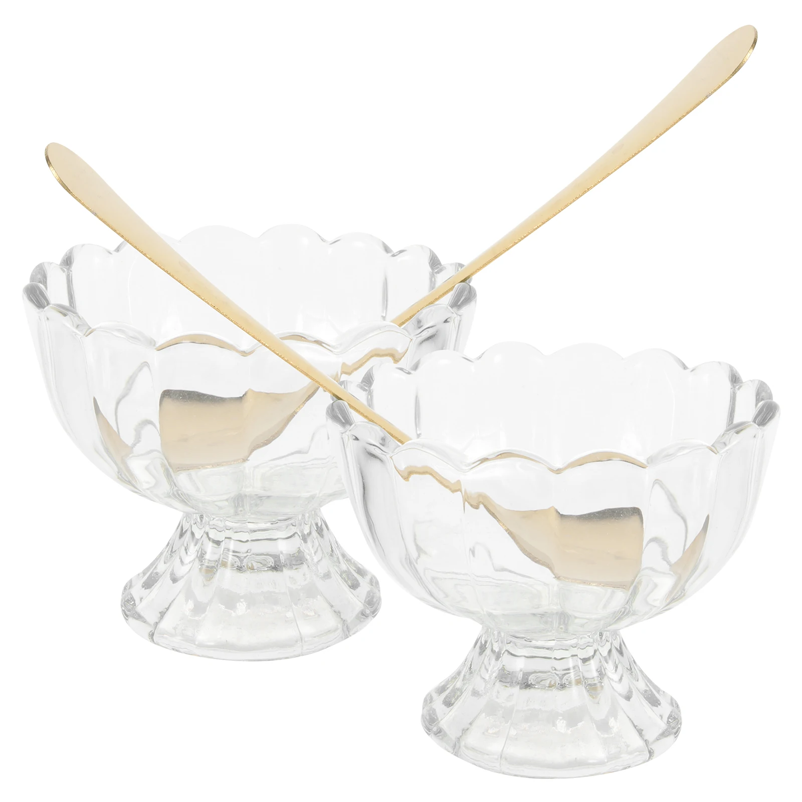 

2 Sets Of Transparent Salad Cups Multi Function Pudding Snacks Sundae Pudding Condiments Cups Household Dessert Glasses Vintage