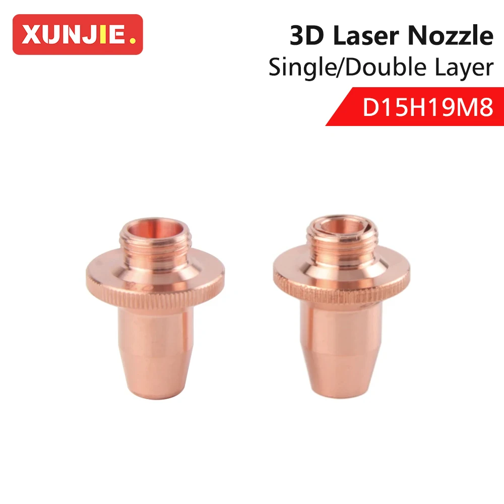 XUNJIE 10Pcs/Lot HSG QUICK OSPRI 3D Laser Head Nozzles D15H19M8 Caliber 1.0-3.0 Laser Nozzle For Ospri LC80MC LC150MC Laser Head