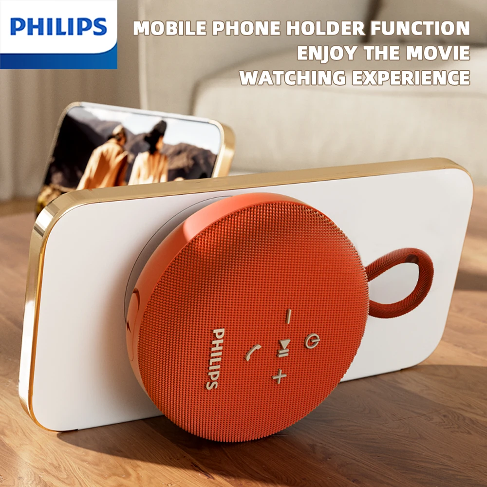 Philips TAS1120 Outdoor Portable Bluetooth Speacker Wireless 800mAh Bathroom Waterproof Indoor Subwoofer W/ Suction Cup Lanyard