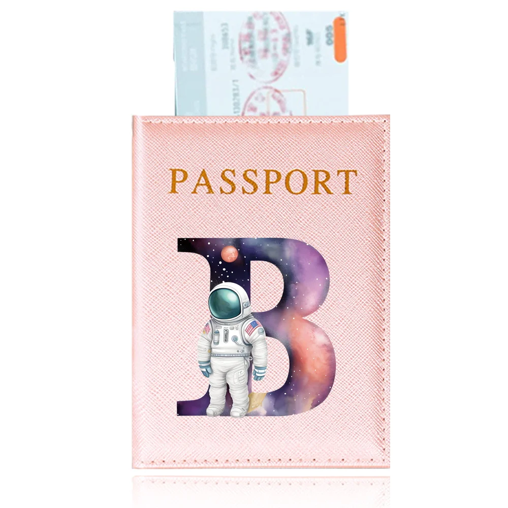 Impermeável Astronauta Carta Série Passaporte Capa, Passaporte Titular, Capa Protetora, Cor Rosa, Acessórios de Viagem