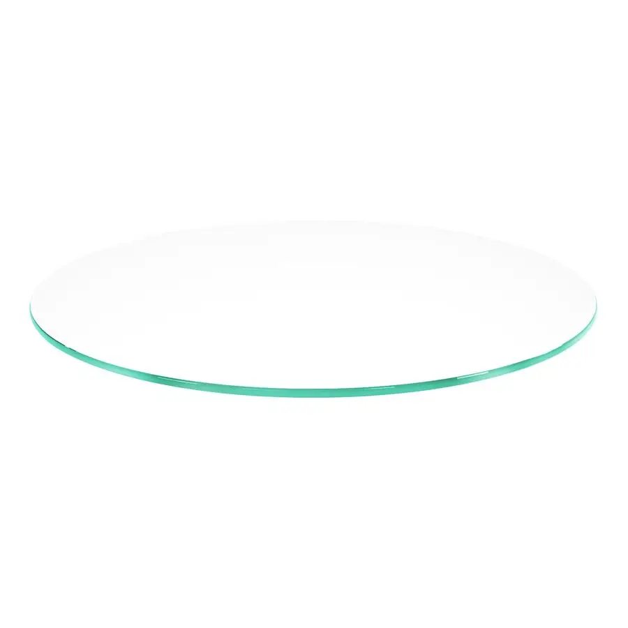 

Inch Round Clear Tempered Glass Table Top with 3 8 Thick Pencil Polished Edges for Dining, Coffee Table, or Office Use by