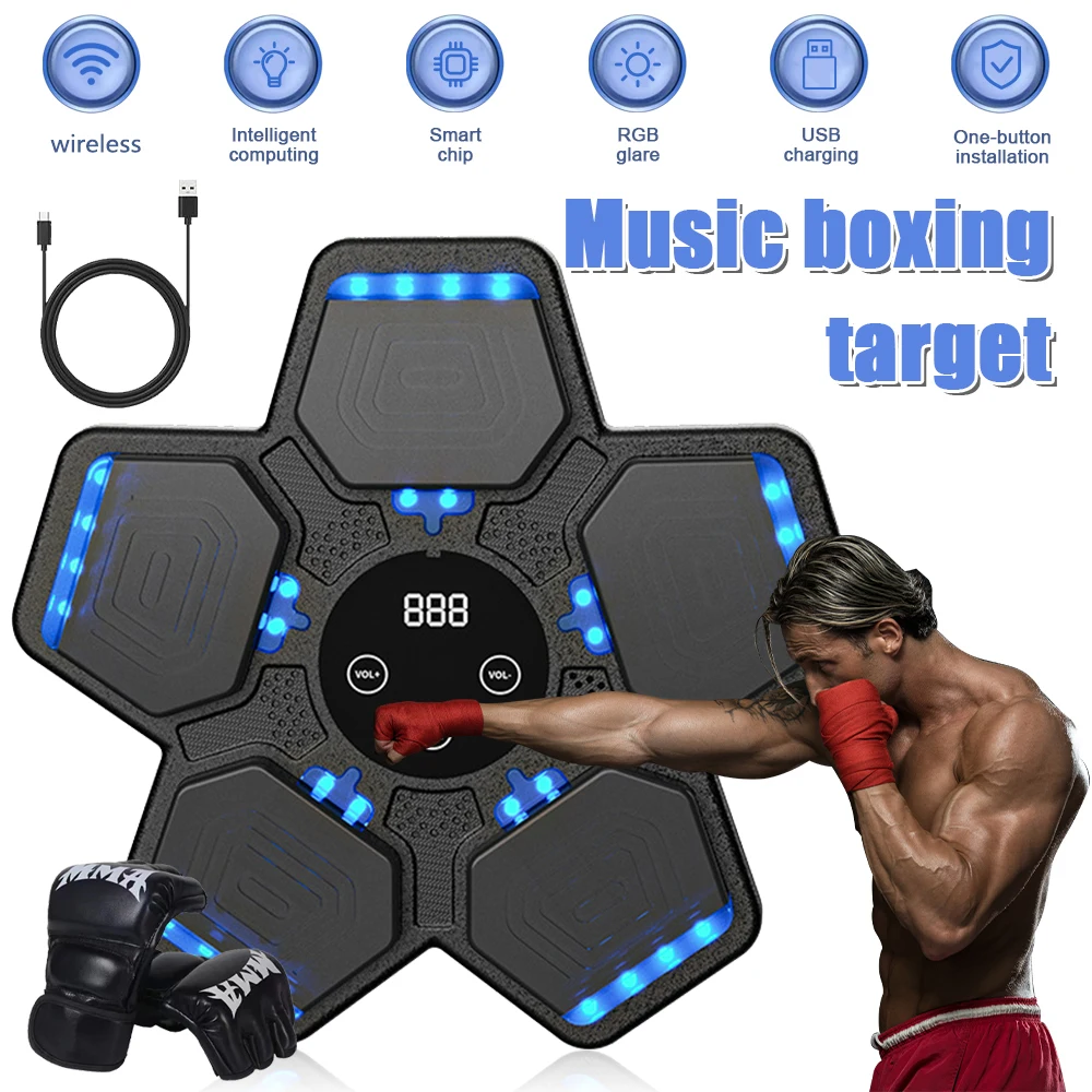 Tp Music Boxing Machine New Wall Mounted Smart Bluetooth Music Boxing Parent-Child Games with Glove for Kids Adult