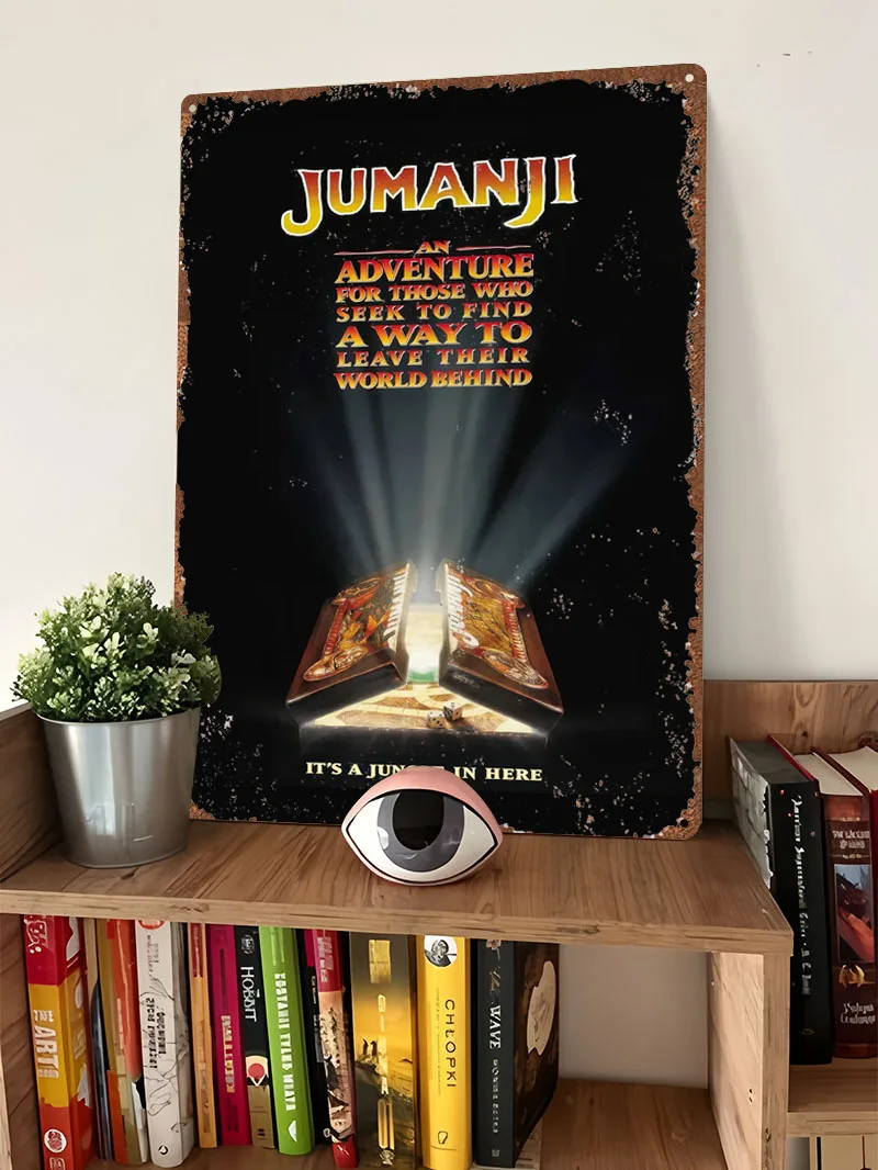 Jumanji ملصق لعبة صفيح تسجيل خمر الديكور غرفة المعيشة علامات معدنية مخصصة للاعبين غرفة الألعاب الديكور ديكور الرجعية #4