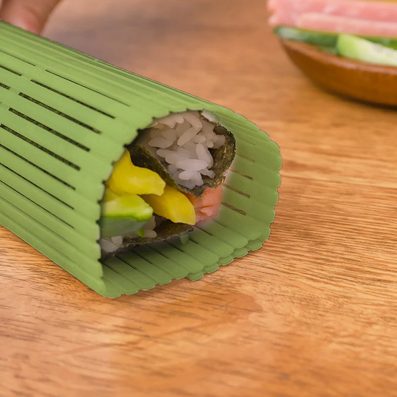 Large Green Plastic Sushi Tool Kimbap Sushi Roll Diy Onigiri Rice Paddles Tools Bamboo Sushi Mat Sushi Machine Tool Home Kitchen image 6