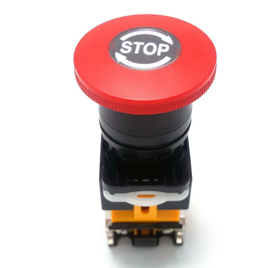 Self-reseting / Self-locking (latching) Mushroom Head Push Button Switch Latching 22mm Mounting Neck Diameter