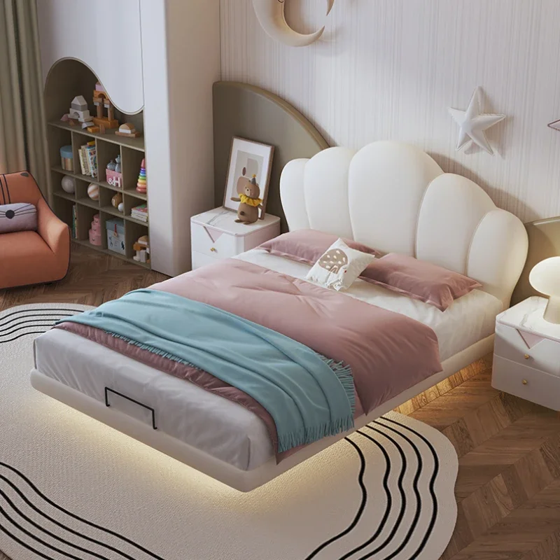 Princesa moderna moldura de cama branca crianças meninas nordic loft crianças cama madeira maciça camas de dormitório quarto conjunto móveis