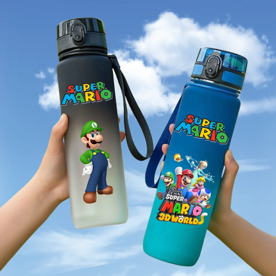 650 ml Super Mario Wasserflasche mit Klappdeckel, auslaufsicherer Becher, zum Trinken, für Outdoor-Reisen, tragbar, für Fitnessstudio, Fitness, Krüge, langlebig, leicht