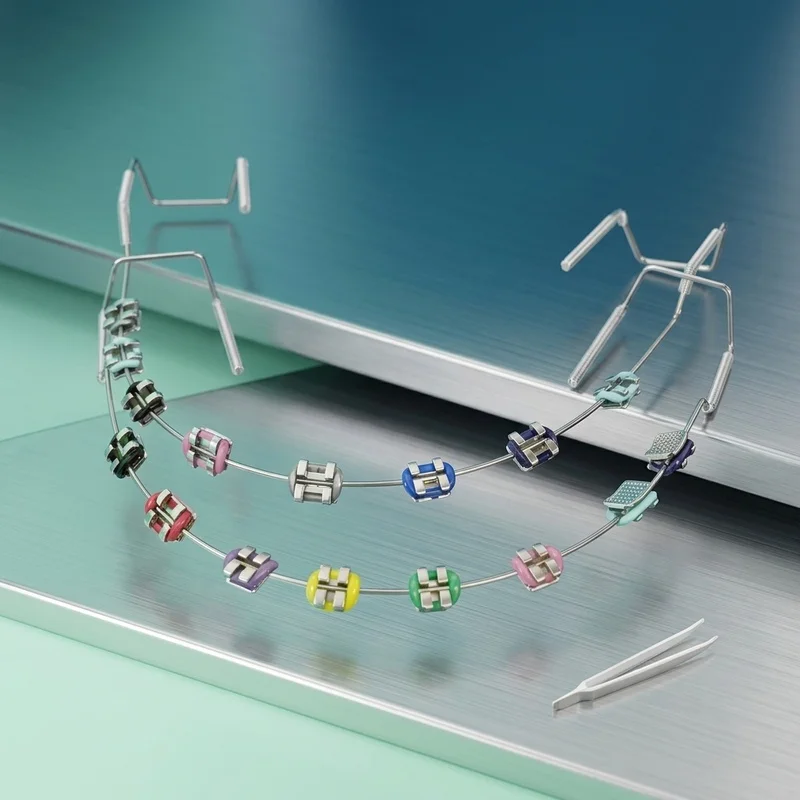 Fashion Dental Deco Upper & Lower Temporary Tooth Decor Set with Tweezers Funny Cosmetic Teeth Ornament for Daily Wear