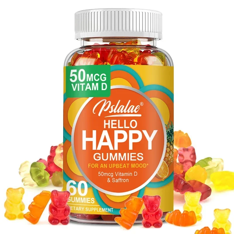 Hello Happy Gummies - with Vitamin D, Saffron, Tropical Zinc for Mood Balance Support