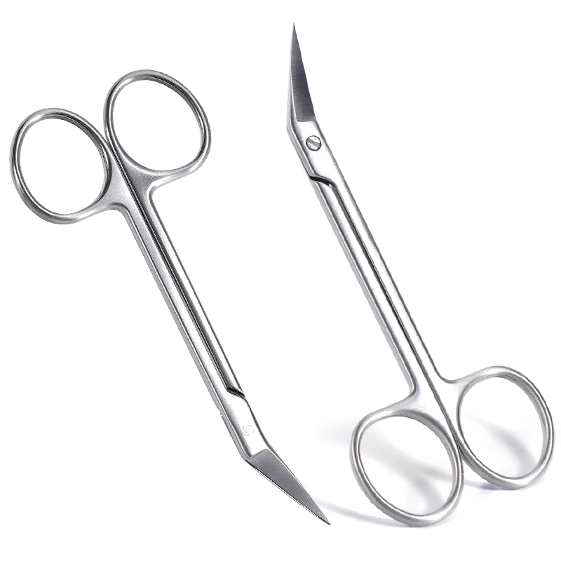 Stainless Steel Micro Scissors Curved Head Blade Angled Sharp Shears Medical Surgical Operating Instrument  ﻿