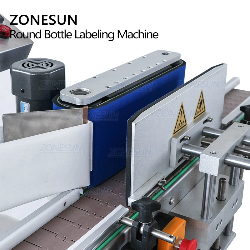 ZONESUN-máquina etiquetadora de latas para botellas, tarros de plástico y vidrio, Perfume, vino redondo, automático, Vertical, para producción