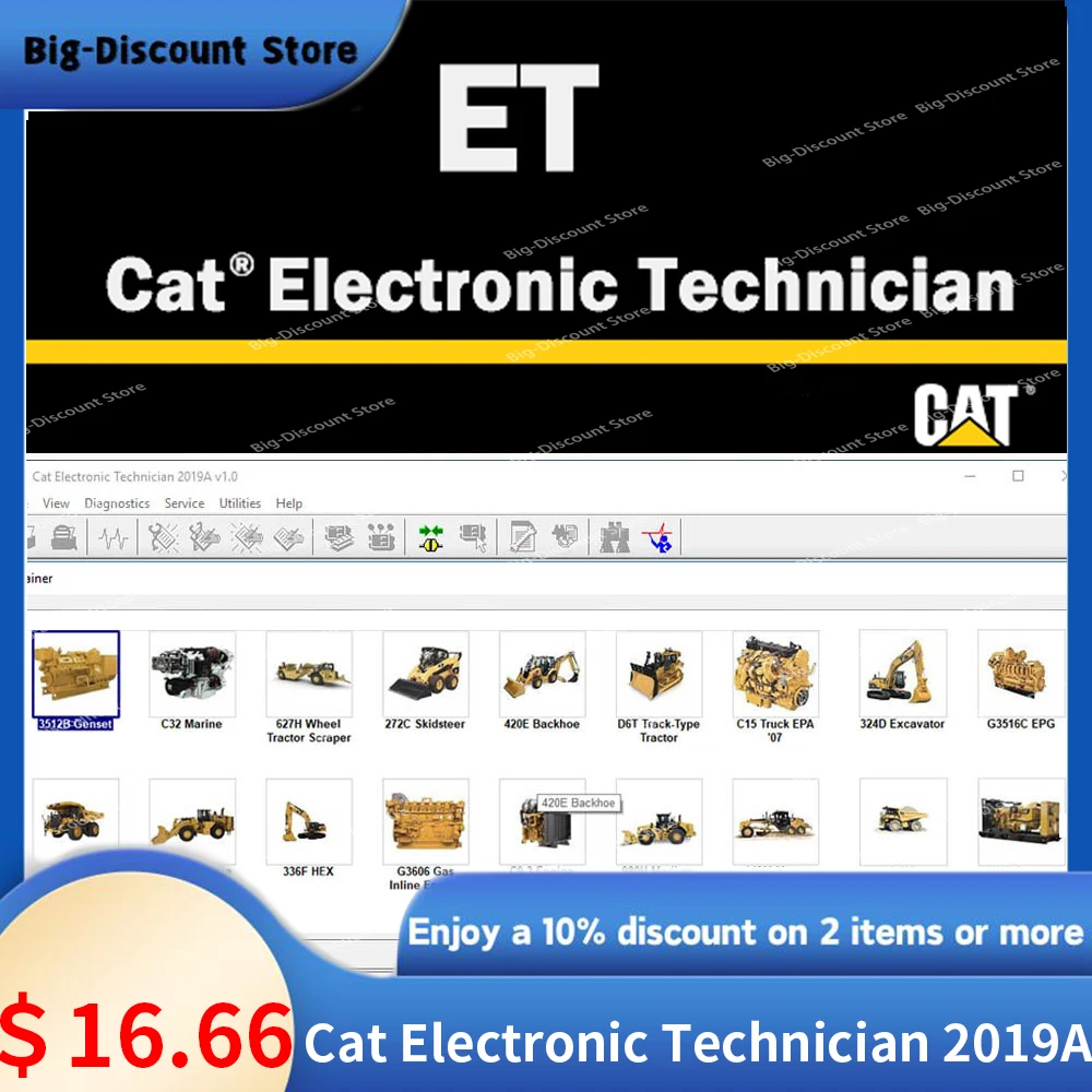 

Hot sale Diagnostic software For Cat 2019A ET3 Electronic Technician Diagnostic Excavator Software with kegen send DVD USB