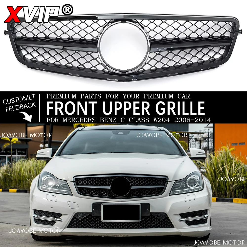 

XVIP All Glossy Black AMG Style Racing Grille Bumper Grill For Mercedes Benz C-Class W204 2008-14 C200 C230 C250 C280 C300 C350