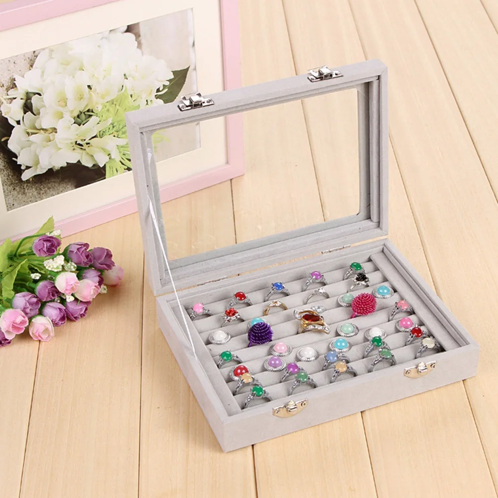 

Portable Jewelry Box Ring Organizer Earring Ring Holder Jewelry Storage Case Gifts for Wedding Party Participants (20CM x 15CM x
