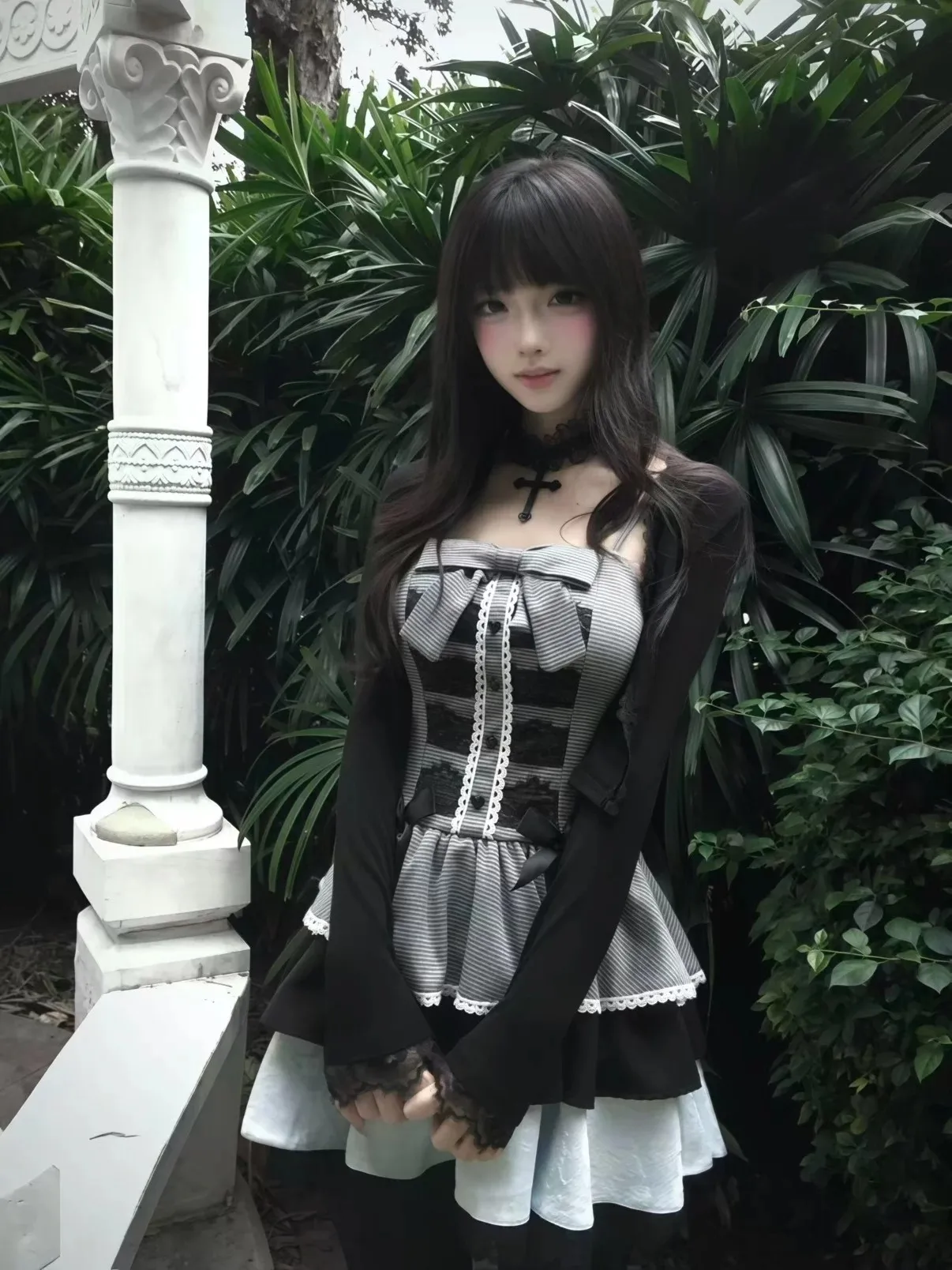Sweet Lolita Dress Set Women's Fashion Summer 2026 New Style Lace Breathable Comfortable Two-Piece Outfit Meat Concealing
