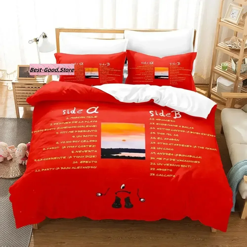 

UN VERANO SIN TI Bedding Set Duvet Cover Sheet Printed Bed Set Pillowcase Bed Full Queen King Size Comforter Bedroom Bad Bunny