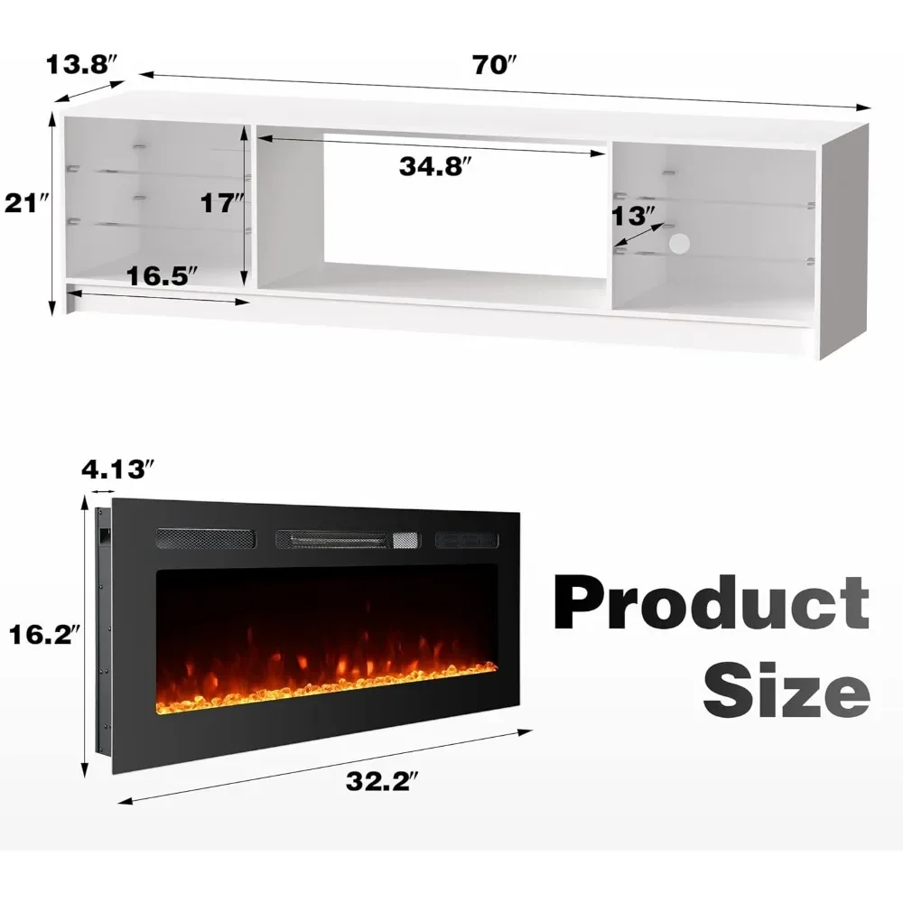 Fireplace TV Stand with 36