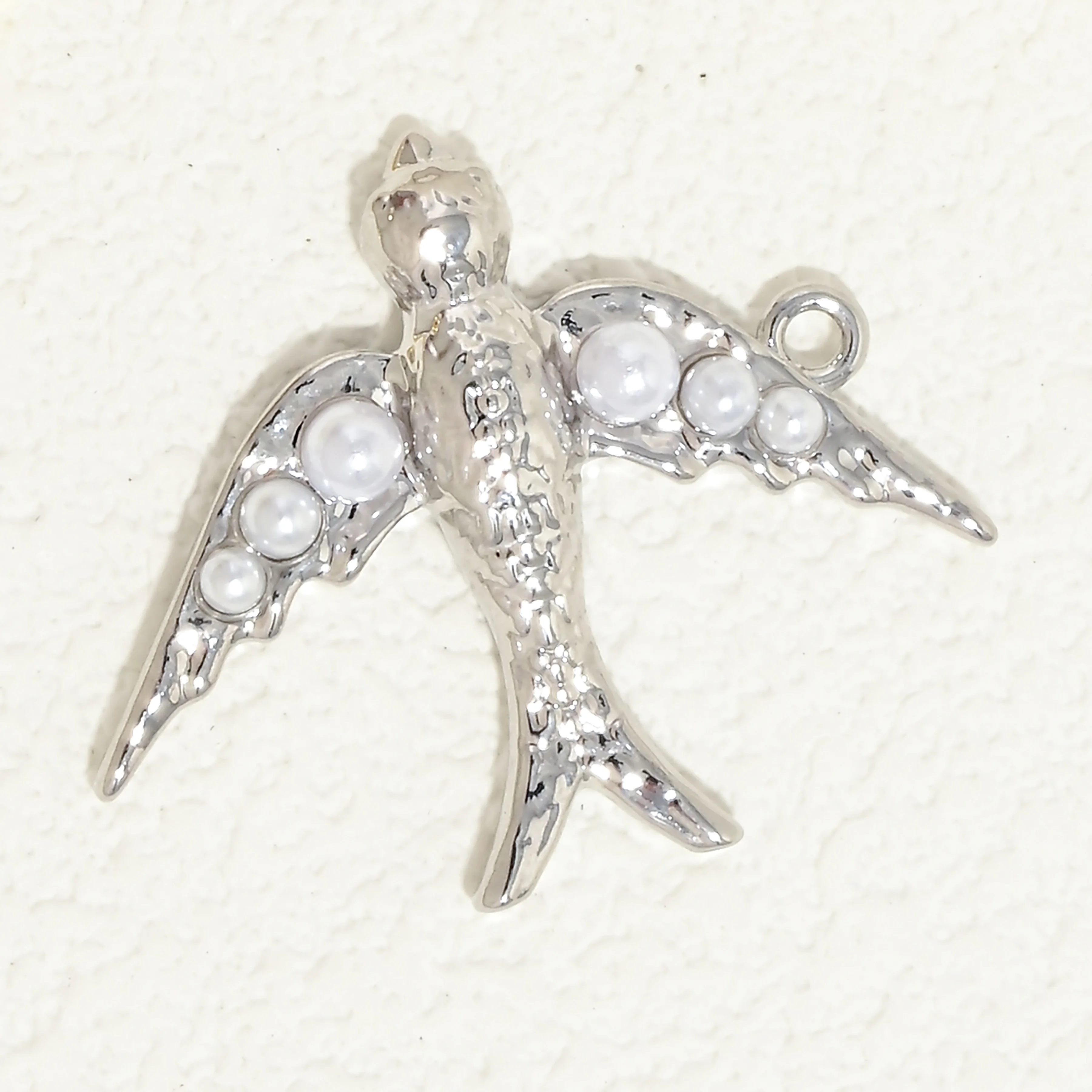 Bird Swallow Eagle Charms, 18K Gold Plated Imitation Pearl Turquoise Zircon Pendants for DIY Jewelry Making:VD2456 VD2457