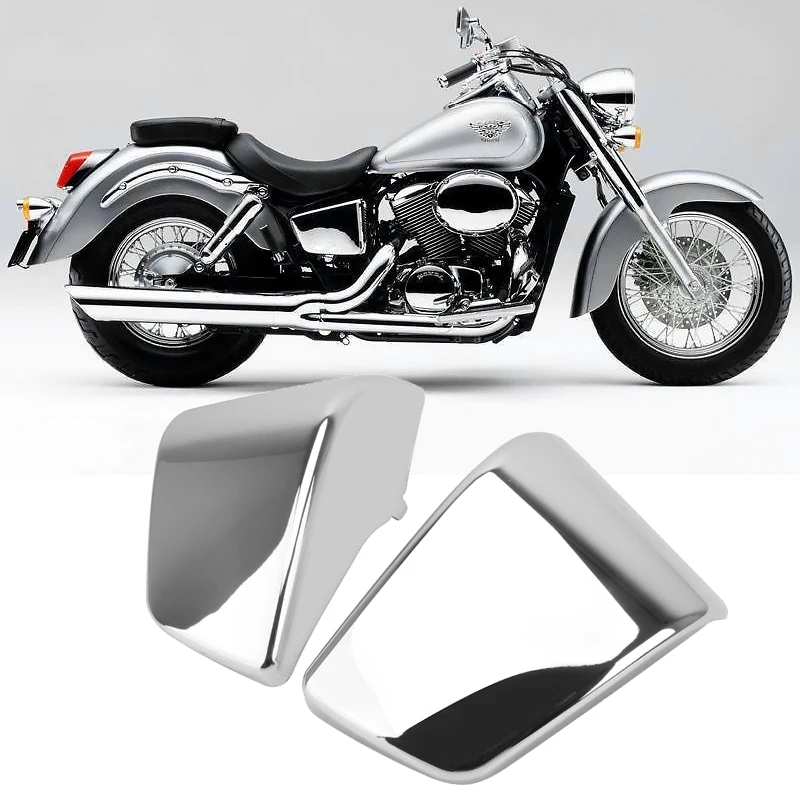 Motorcycle Chrome Left Right ABS Battery Side Fairing Cover Guard For Honda Shadow ACE VT400 VT750 VT 400 750 1997-2003