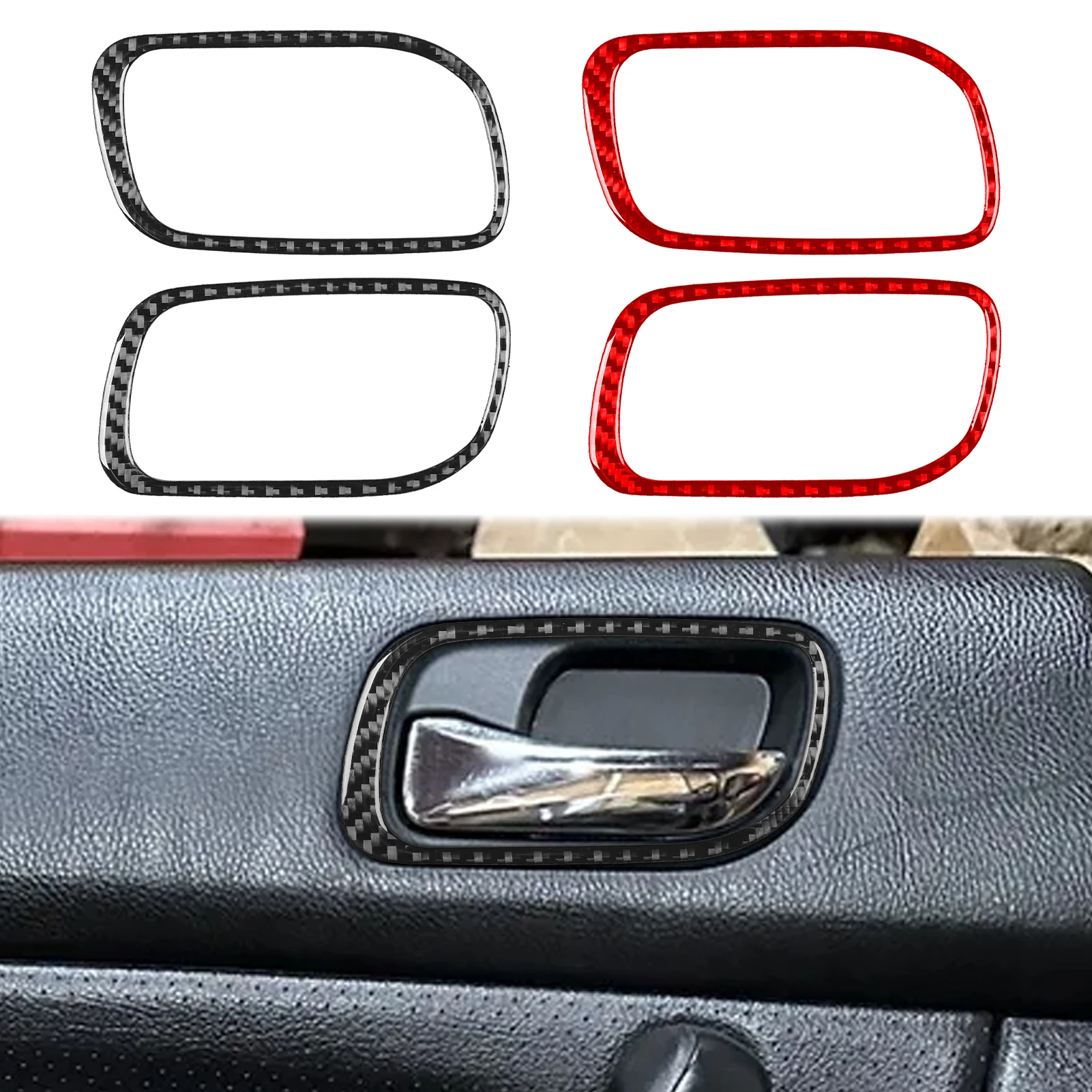 Per Acura TSX 2004 2005 2006 2007 2008 Refit in fibra di carbonio maniglia della porta anteriore lunetta accessori in carbonio forgiato adesivi interni