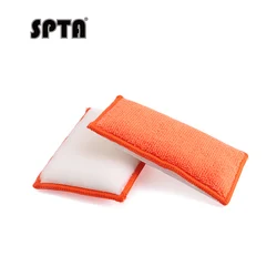 SPTA 8pcs arancione Car Interior Scrubbing spugna di lavaggio applicatore di cera per auto in microfibra diversi lati cuscinetti per ceretta a mano