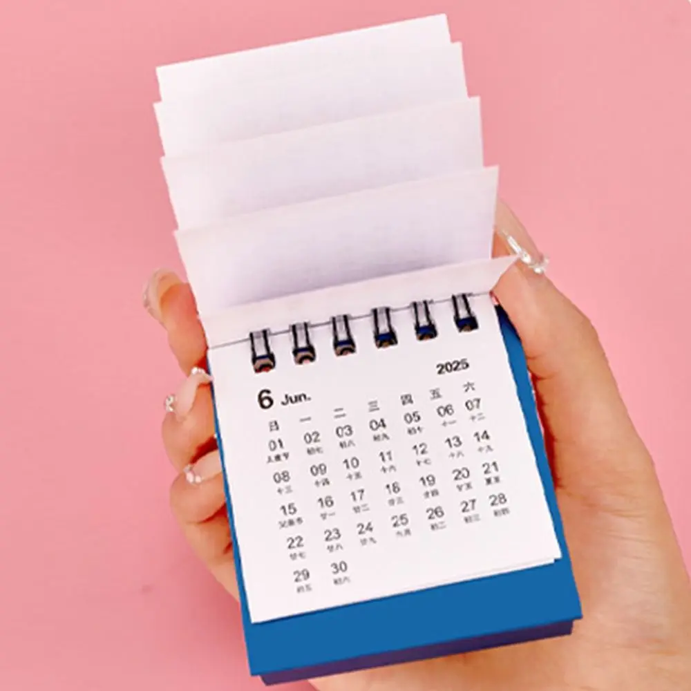 Creative 2025 Mini Calendar Cute Fruits Portable Cartoon Mini Calendar Thick Paper To Do List Mini Desktop Calendar Table Decor