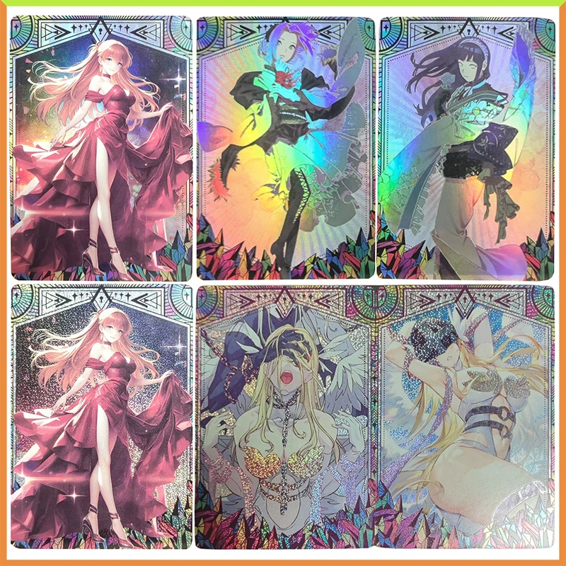 Anime Goddess Story DIY ACG Asuka Langley Soryu Hinata Haruno Sakura Angewomon Collectible Cards Toys for boys Birthday Gift