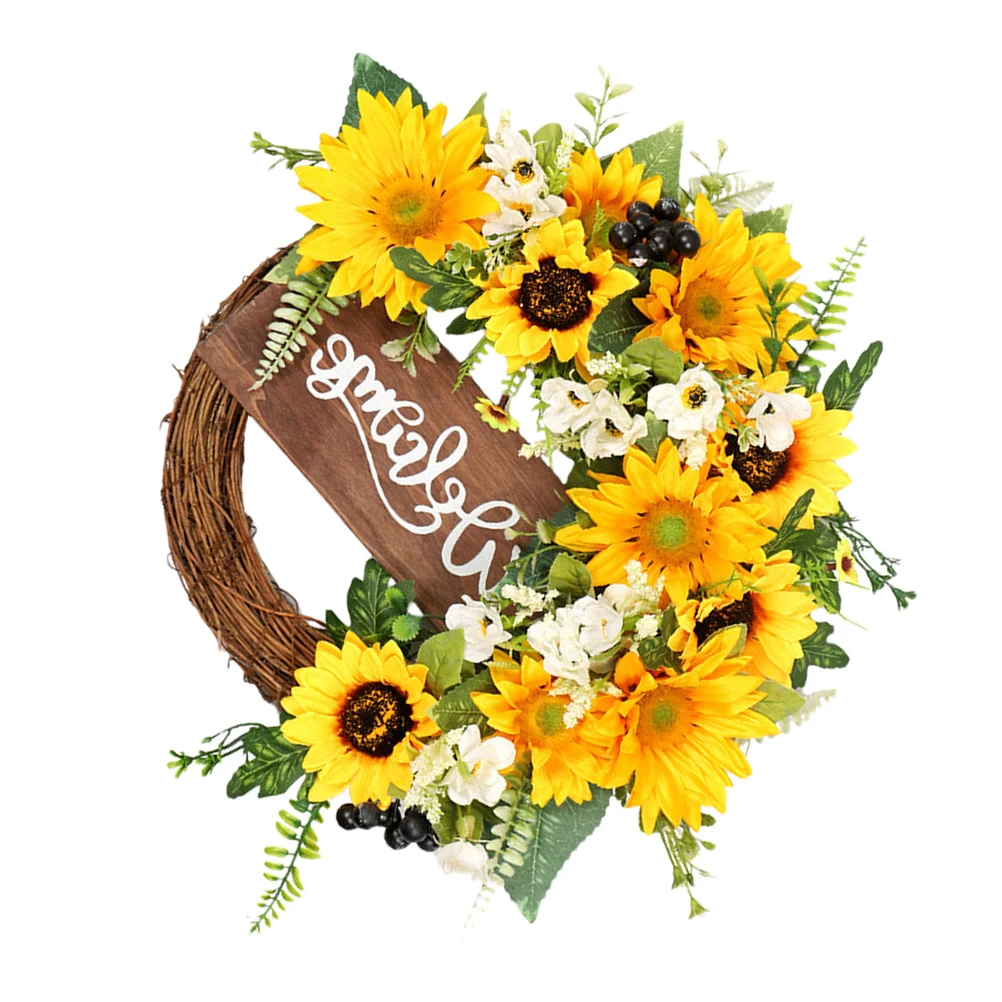 

Artificial Sunflower Wreath DecorDurable Material Wedding Anniversary Church Holiday Daily Life Not Fade Deform
