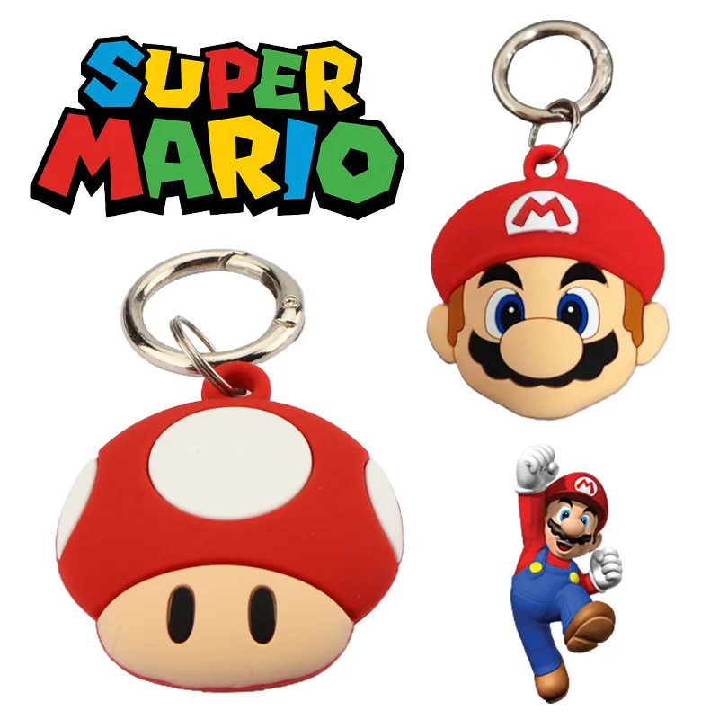 Super Mario Protective Cover for AirTag Keychain Cartoon Anti-lost Cover for Apple Air Tags Key Hook Protector Cover for Air Tag