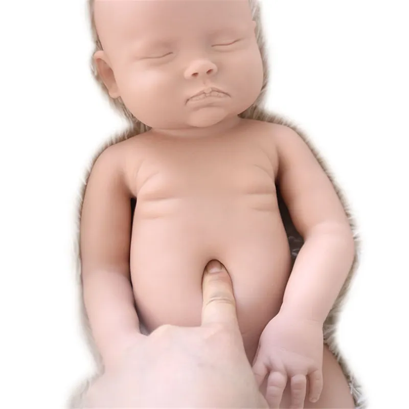 Fresh Color 18inch Reborn Baby Girl Doll Kit Very Soft Touch Full Solid silicone Unpainted Kits DIY Parts