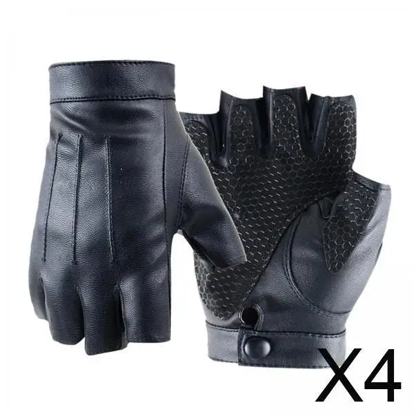 

Перчатки из искусственной кожи с половиной пальца, износостойкие нескользящие аксессуары для мотоциклов для мужчин, летние виды спорта на открытом воздухе
