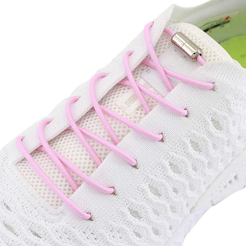 25 Colors Elastic Shoe Laces Round Metal Lock Shoelaces Without Ties Men And Women Sports Shoes Lazy Shoelace Capsule Buckle