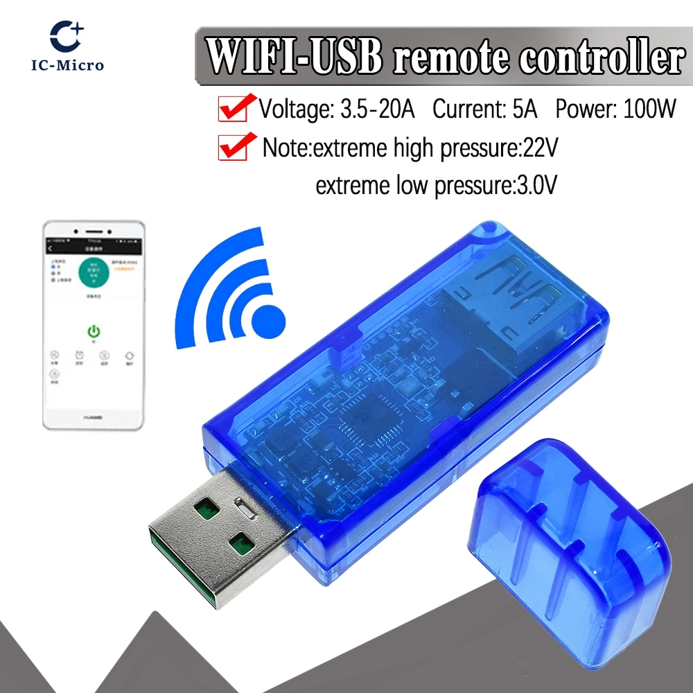 1-5PCS Sinilink WIFI-USB mobile phone remote controller 3.5-20V 5A 100W mobile phone APP smart home XY-WFUSB For arduino XCW