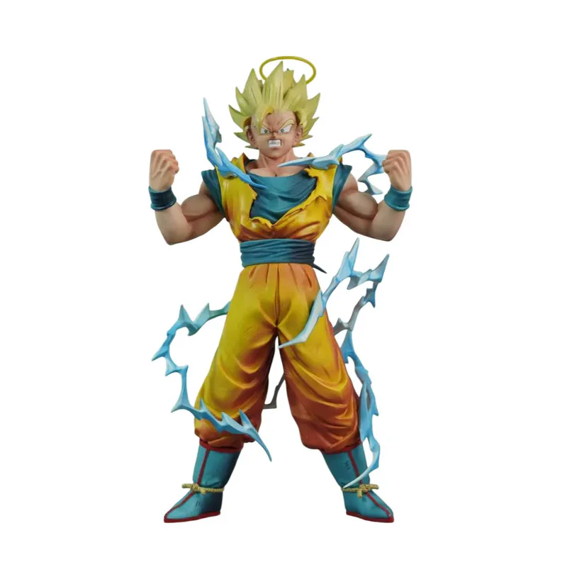 Dragon Ball Super Saiyan 2 Goku With Halo Power Up Effect Anime Figure Collectible Model Desktop Decoration Gift For Anime Fans view 4