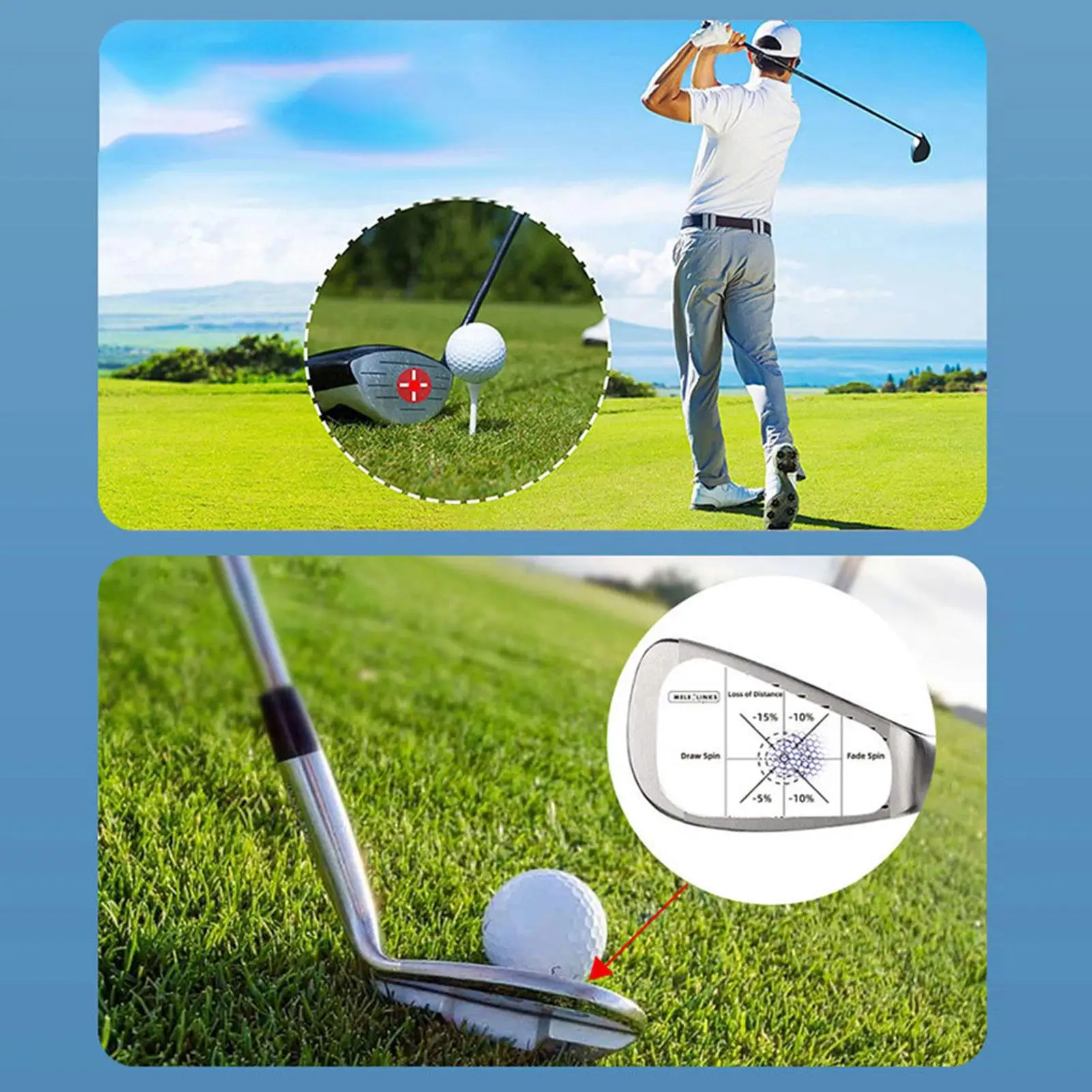 Golf Putting Sticker 10 Sheets Hitting Guides Golf Club Batting Labels For Women Athlete Swinging Indoor Outdoor Sports