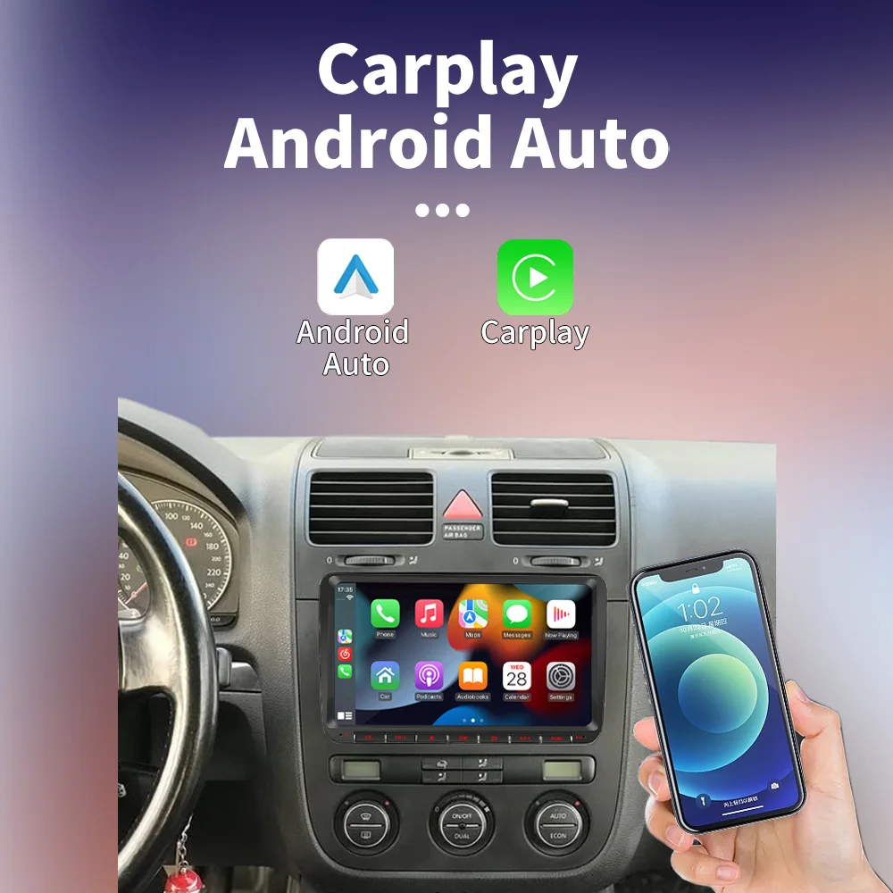 ل VW Volkswagen EOS 2006-2015 9 "شاشة لاسلكية Carplay Autoradio أندرويد سيارة الوسائط المتعددة 2 Din راديو نظام تحديد المواقع والملاحة رئيس وحدة