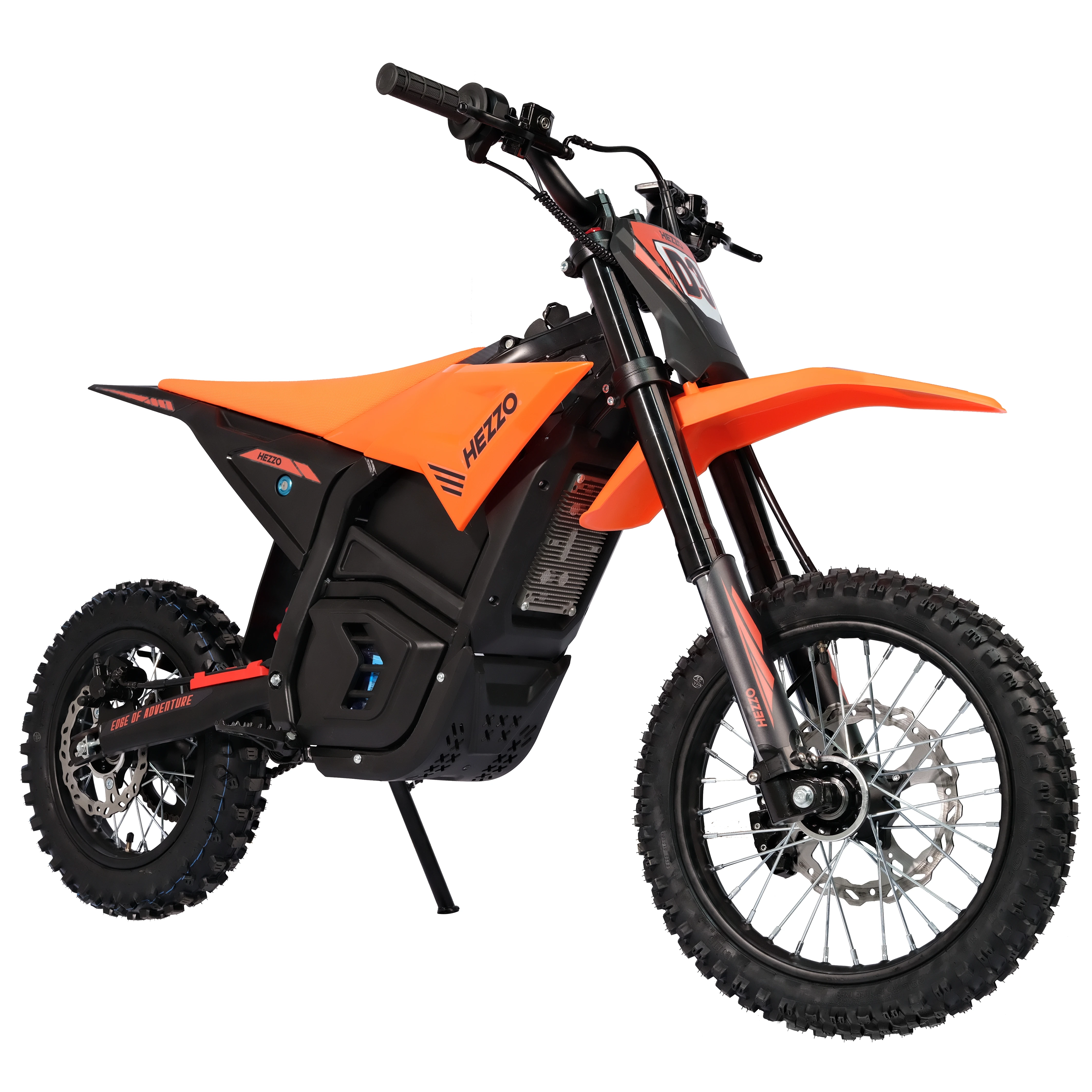 HEZZO D3 Ebike 60V 6000W Electric Dirt Bike For Teens - 46MPH With Hydraulic Brake Vibrant Orange 27Ah Lithium High Performance Motocross E-Bike