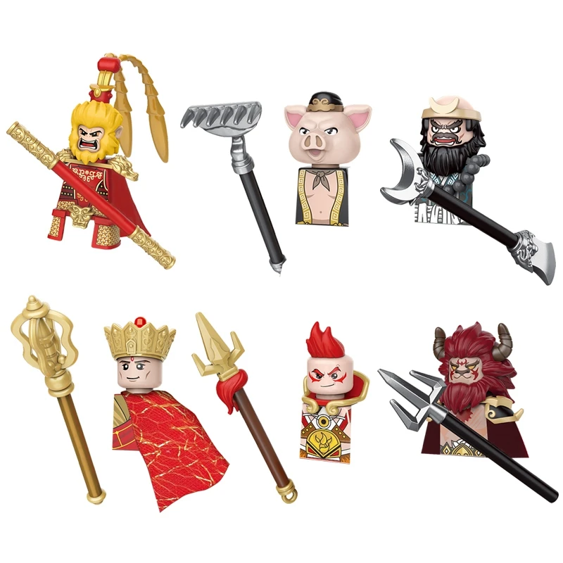 MOC Journey to West Monkey King Monk Pigsy Wukong Animal Heroes Model Mini Action Figures Blocks Bricks Building Toy kids Gifts