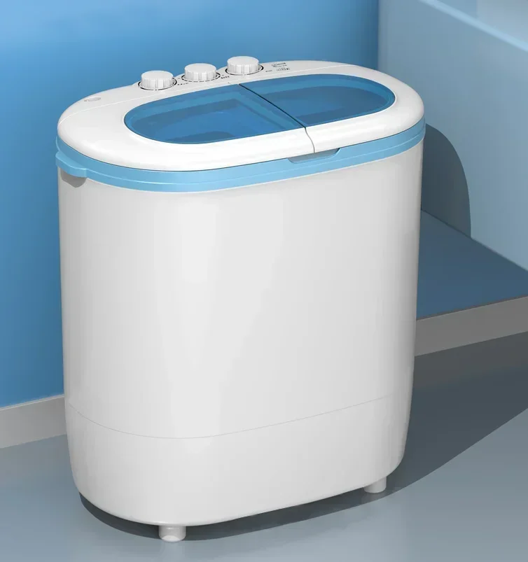 4kg Two-bucket Washing Machine Small Semi-automatic Two-cylinder with Shake Dry Household Mini Baby Elution Water