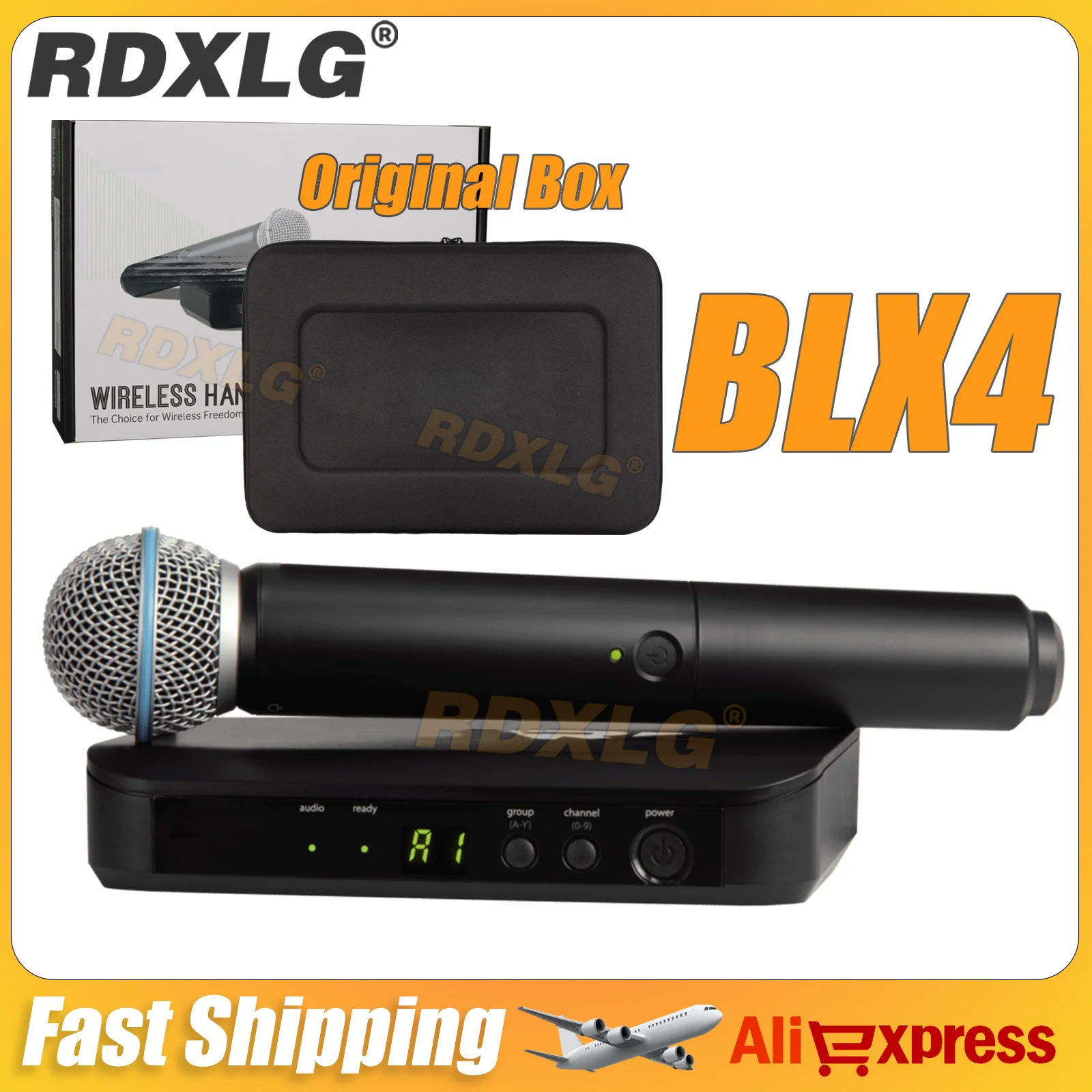 أعلى جودة! BLX4-B58 ميكروفون لاسلكي احترافي 610-640 ميجا هرتز أداء المرحلة ضبط التردد 1 قنوات كاريوكي يده