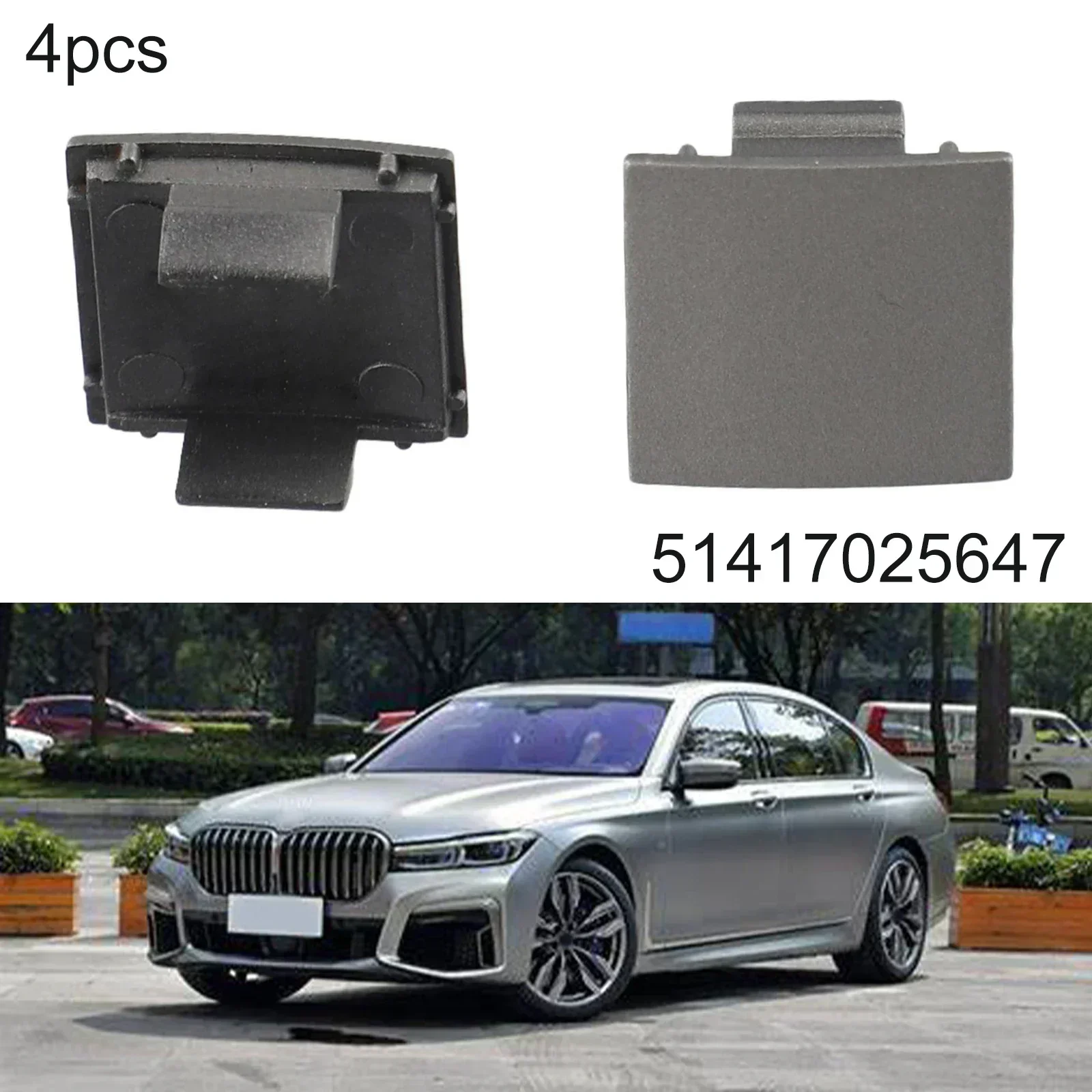 4pc Door Panel Cover Plug 51417025647 For BMW 7 Series E65 E66 745i 02-08 Grey Auto Front Door Flap Covers Auto Door Screw Cover