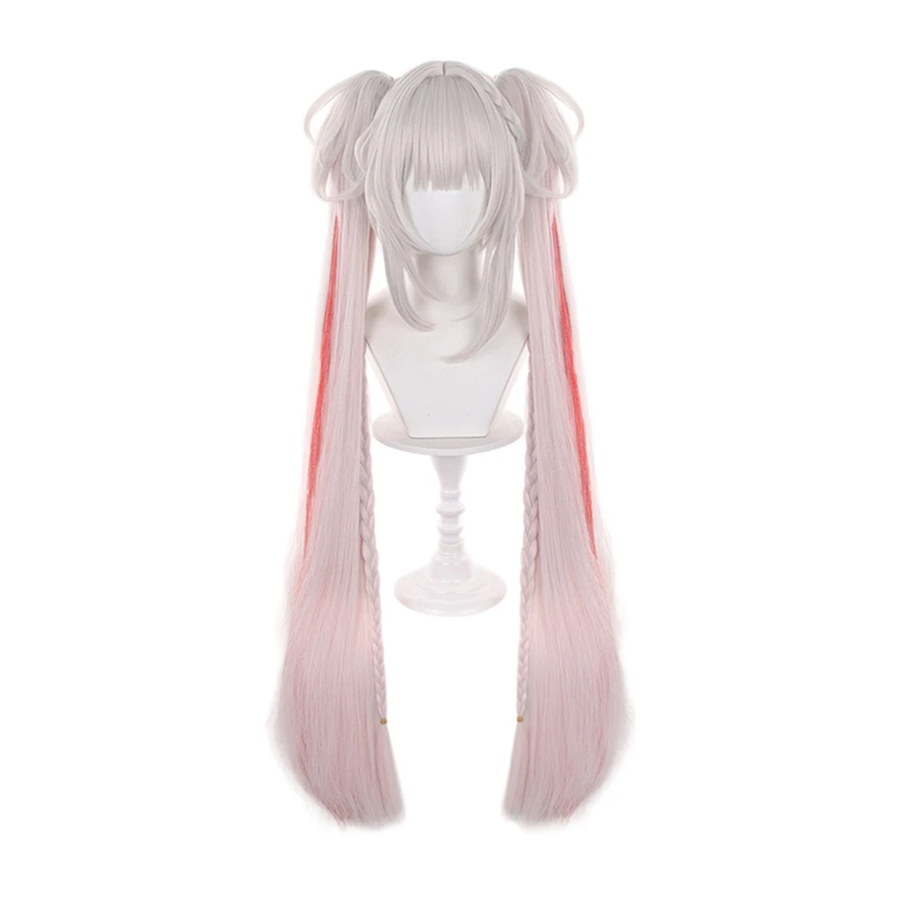 Silver Grey Long Wavy Wig With Bangs Extra Long Cosplay Wig Women Costume Party Synthetic Hair Peruke