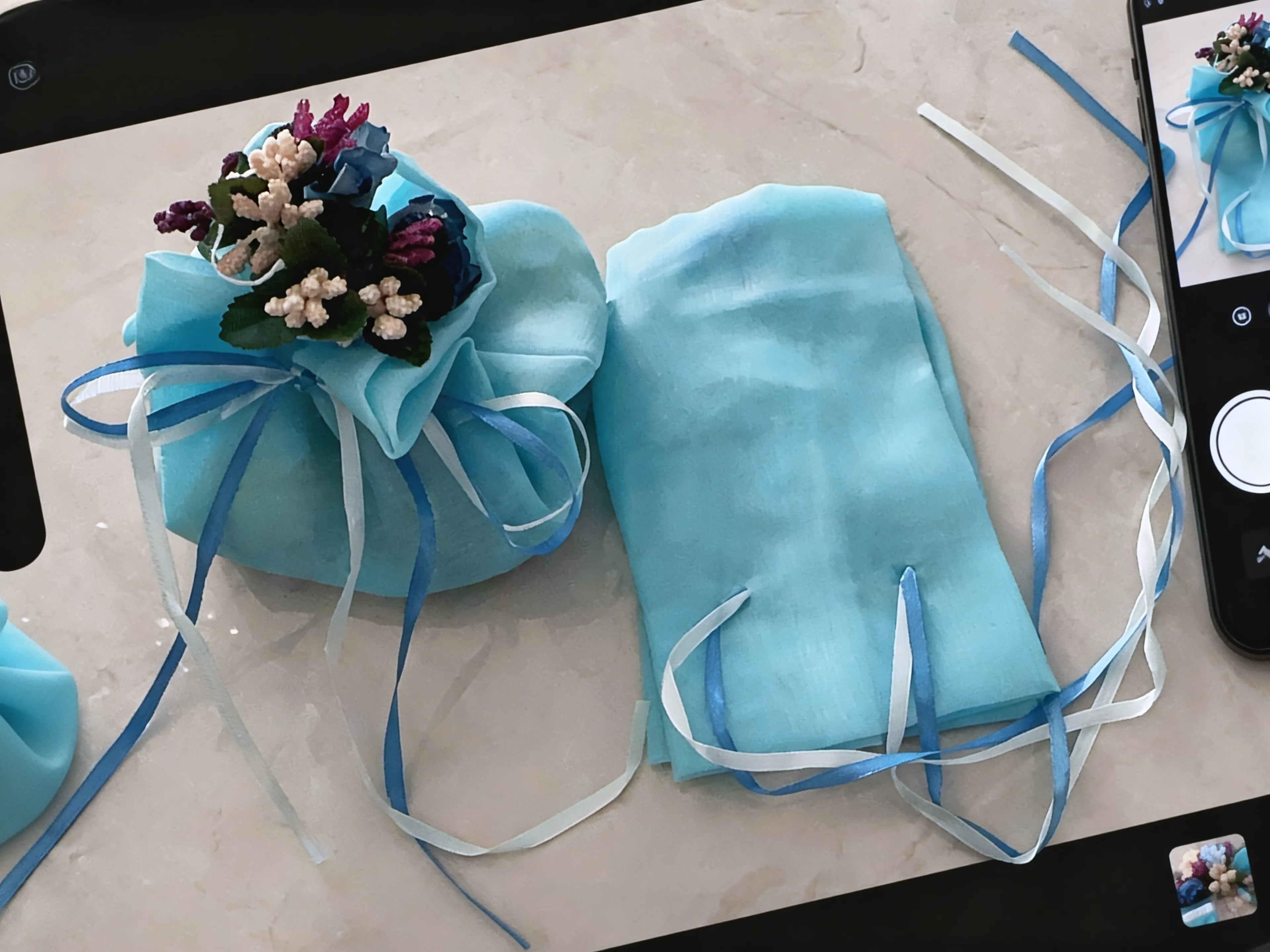 5 Bolsas de Regalo con Cordón Azul Claro, 10 Bolsas de Regalo para Chocolates, Bolsas de Regalo para Bodas, Recuerdos para Fiestas de Boda, Decoración