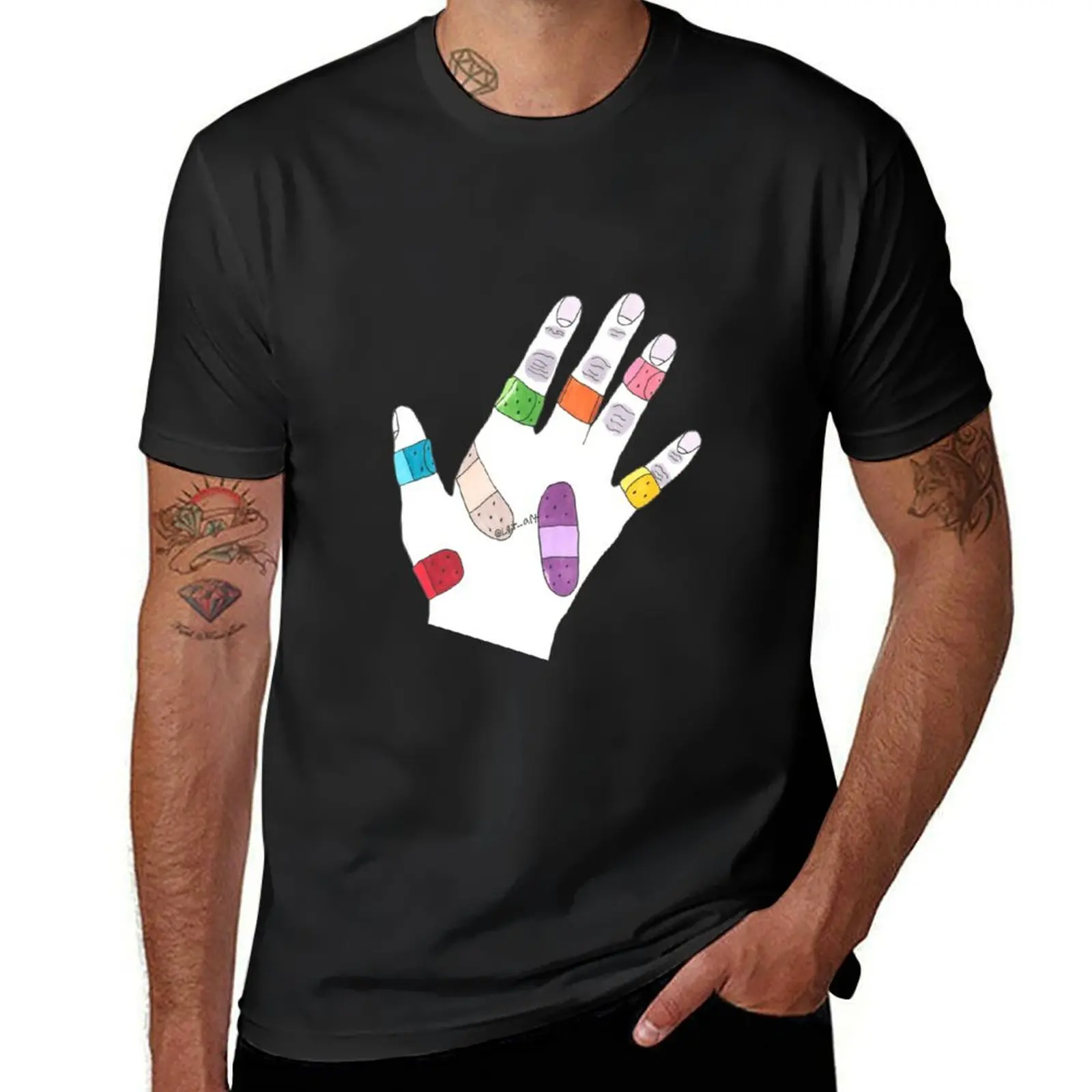 Bandage Hand T-Shirt summer tops summer clothes mens big and tall t shirts