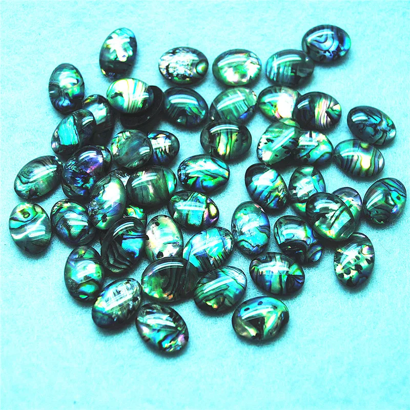 20PCS Natural Abalone Shell Cabochons Oval Shape 8X10MM 10X14MM DIY JEWELRY Accessories Plastic Back Free Shippings