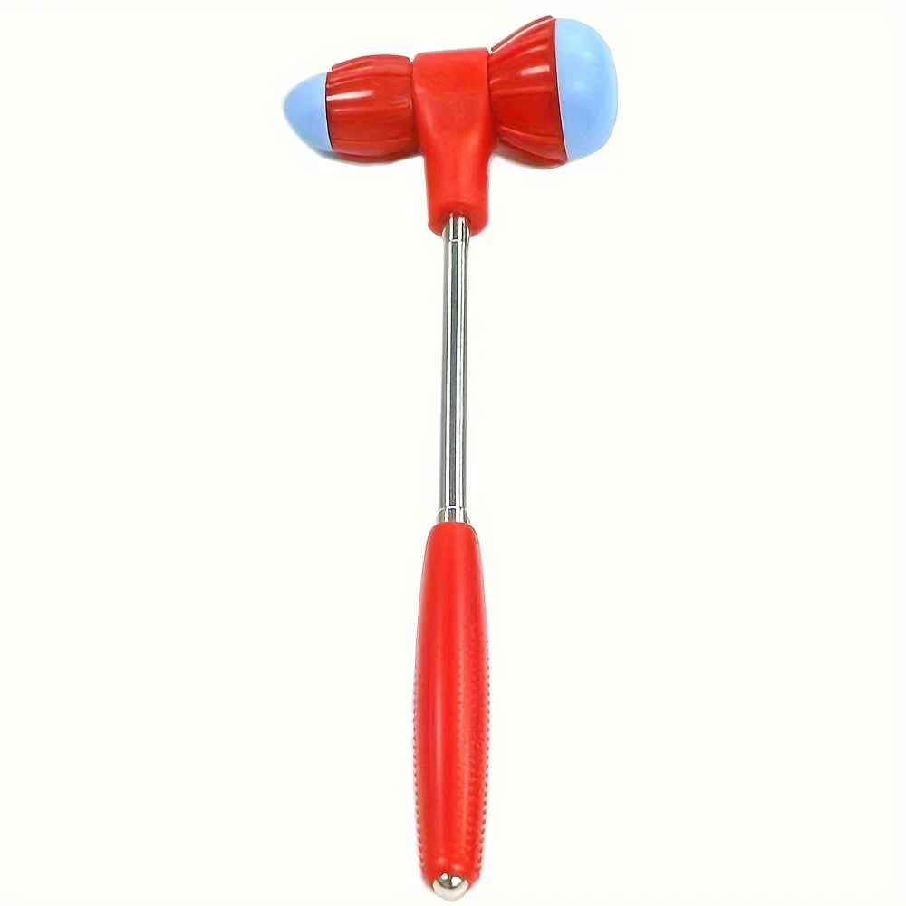 Ergonomic Red & Blue Dual-Head Massage Hammer - Multi-Function Wellness Tool with Textured Handle for Deep Tissue Massage