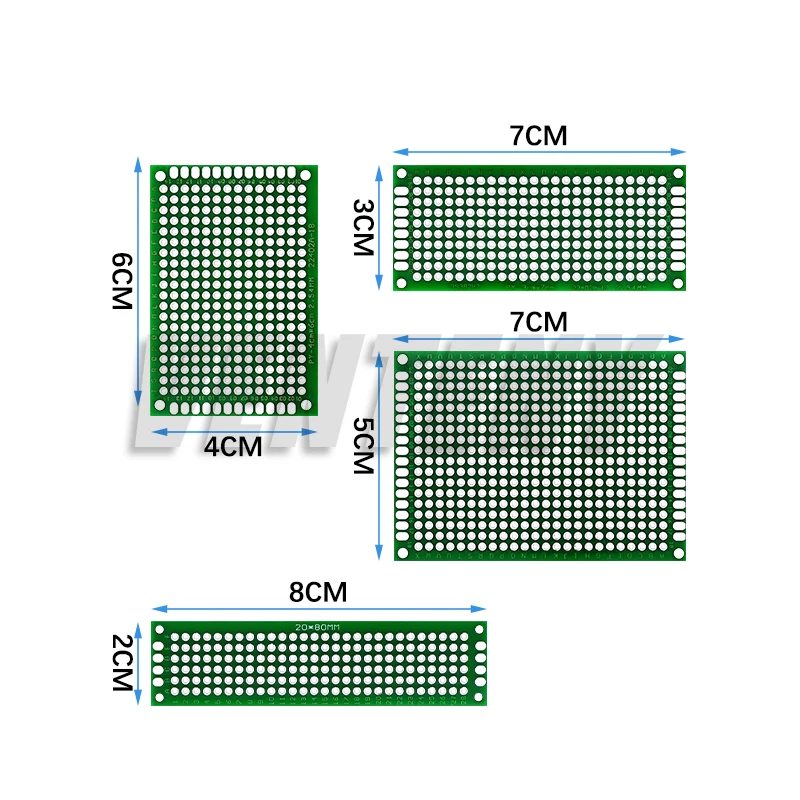4 قطعة 5X7 4X6 3X7 2X8 مزدوجة الوجهين PCB عدة مختلط النموذج مجلس الدائرة Protoboard العالمي Stripboard المطبوعة مجموعة