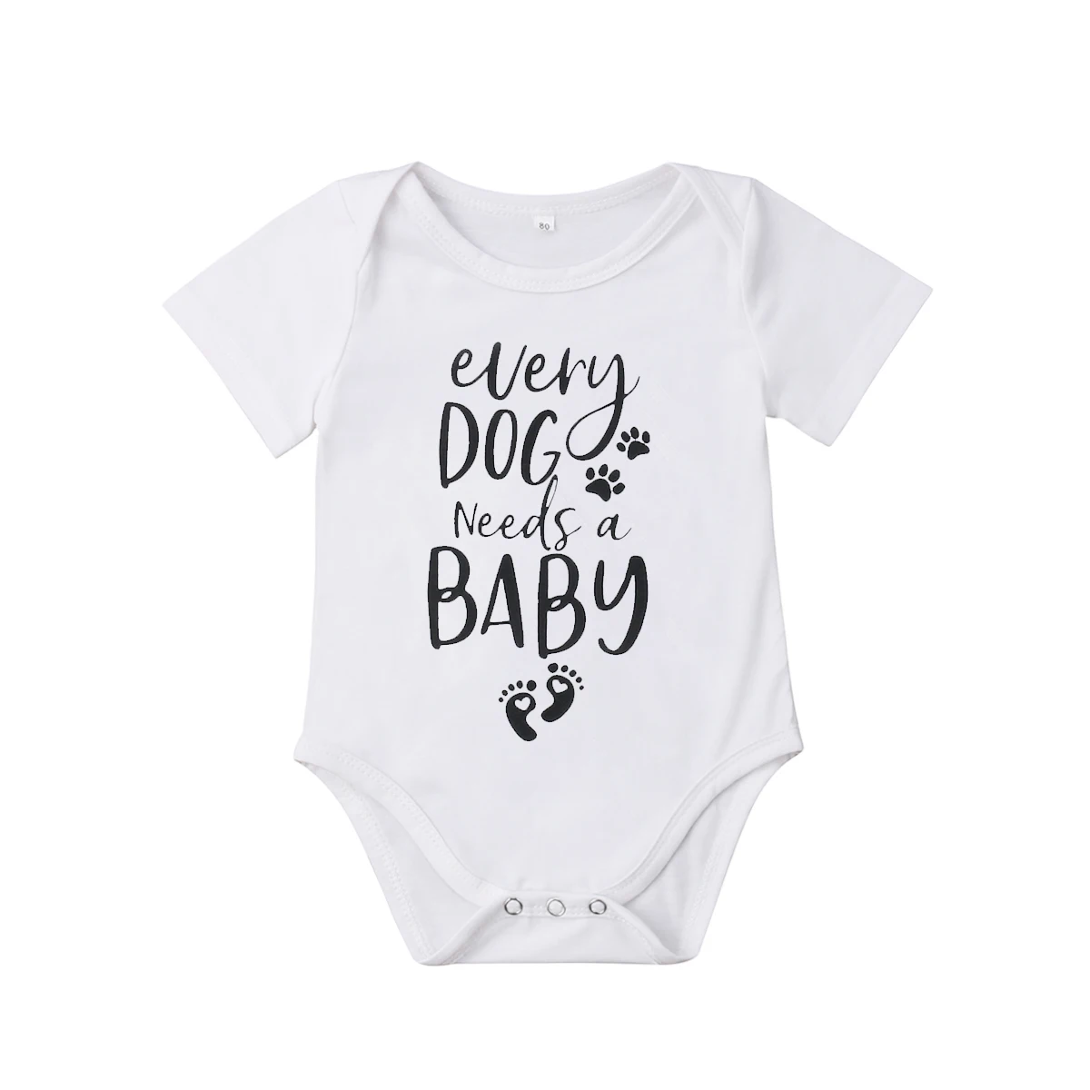 

2026 Summer Fashion Toddler Baby Casual Rompers Outfit Baby Girls Boys Footprint Letter Short Sleeve Romper Jumpsuit